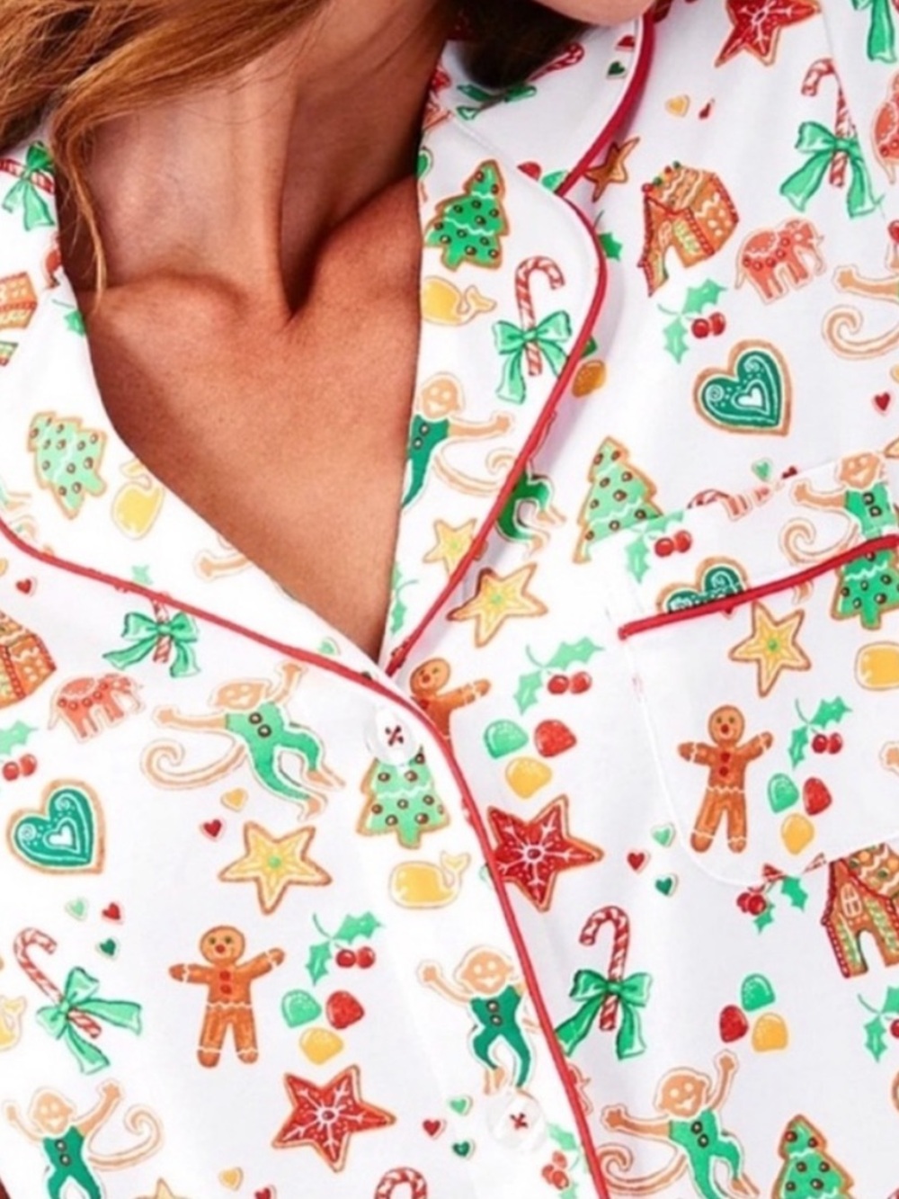 ROLLER RABBIT Gingerbread Polo Party Pajama Short Set - Like New, Medium - Picture 2 of 14